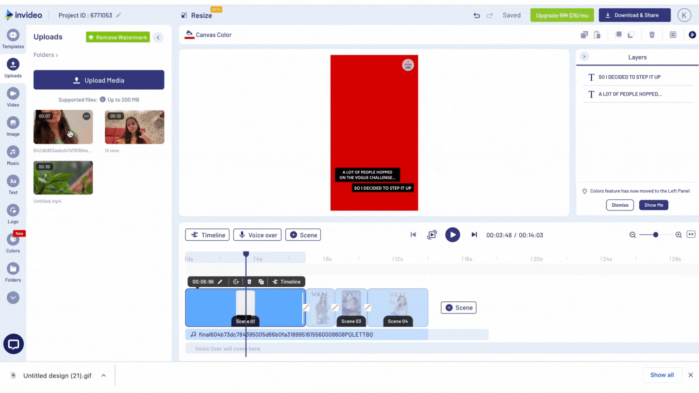 Create TikTok Trend video with InVideo_ step 7