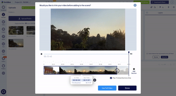 Basic Editing on Blank Canvas using InVideo- Step 3
