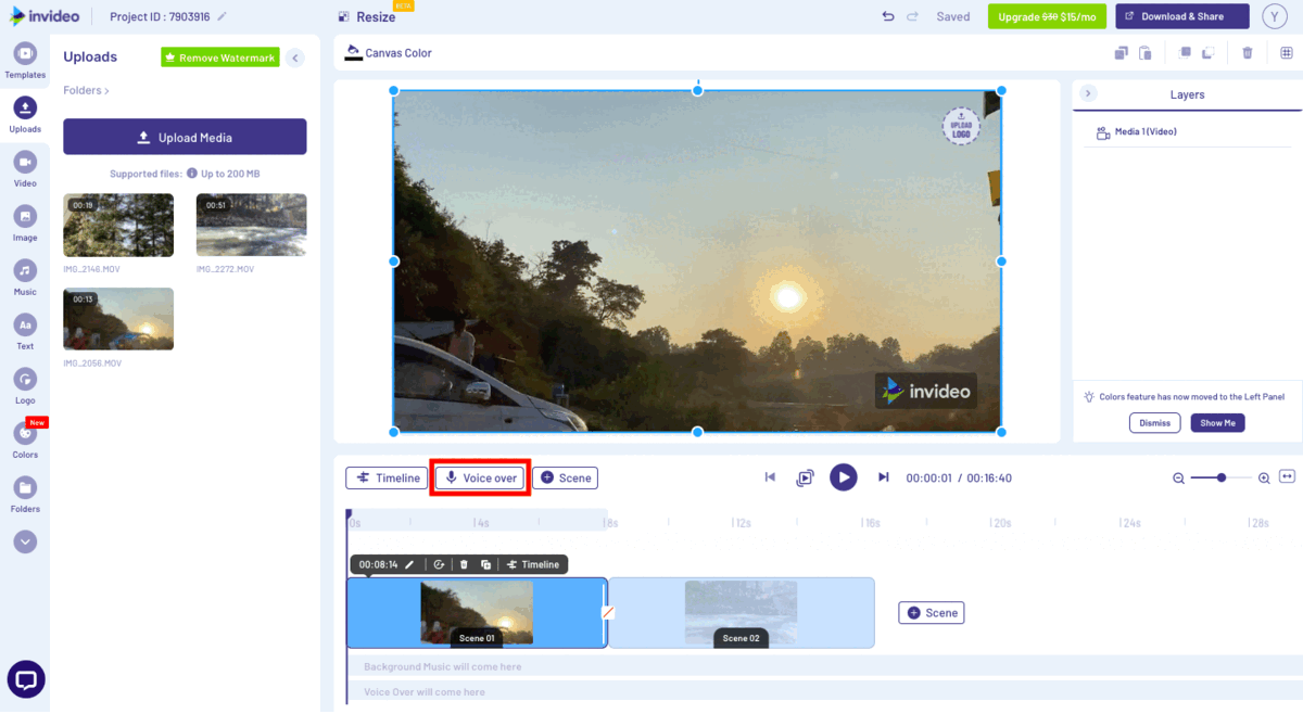 Basic Editing on Blank Canvas using InVideo- Step 5