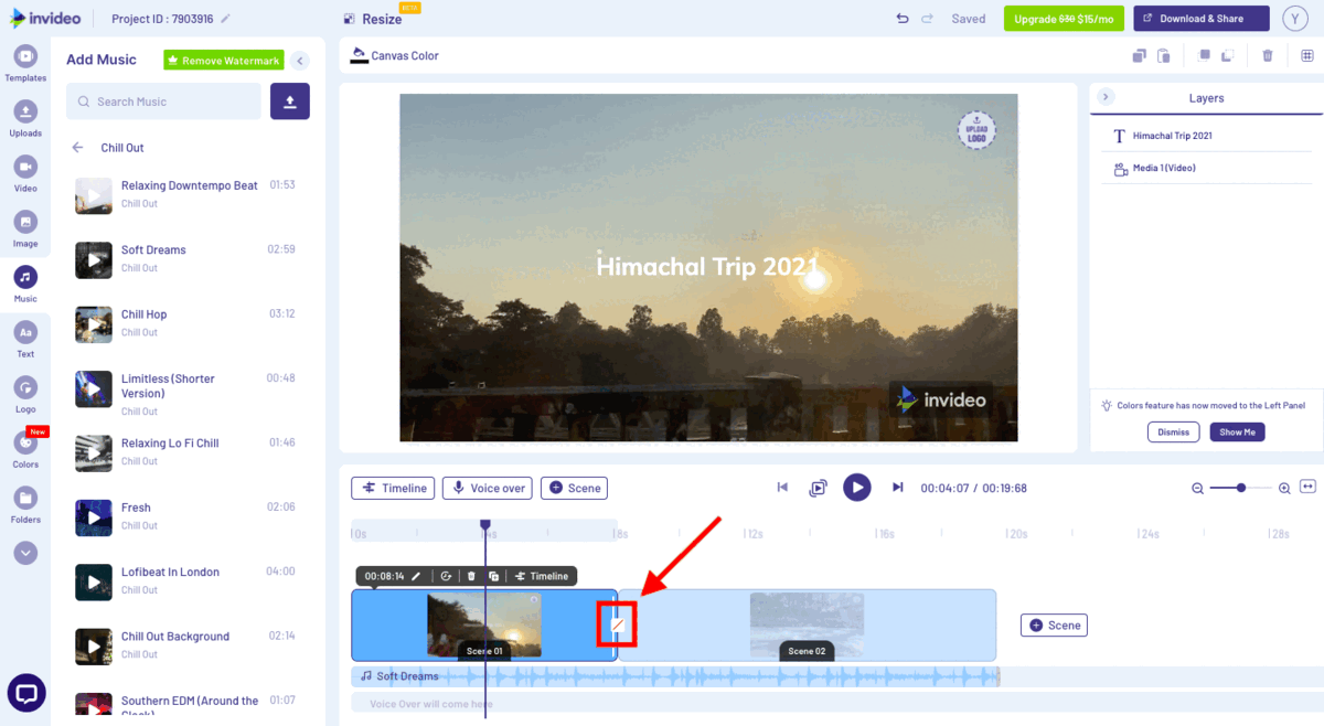 Basic Editing on Blank Canvas using InVideo- Step 8