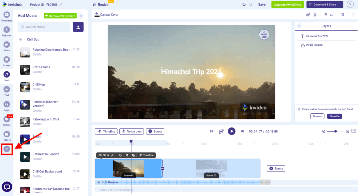 Basic Editing on Blank Canvas using InVideo- Step 9