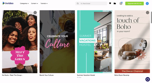 Basic Editing Using Pre-made Templates in InVideo- Step 1b