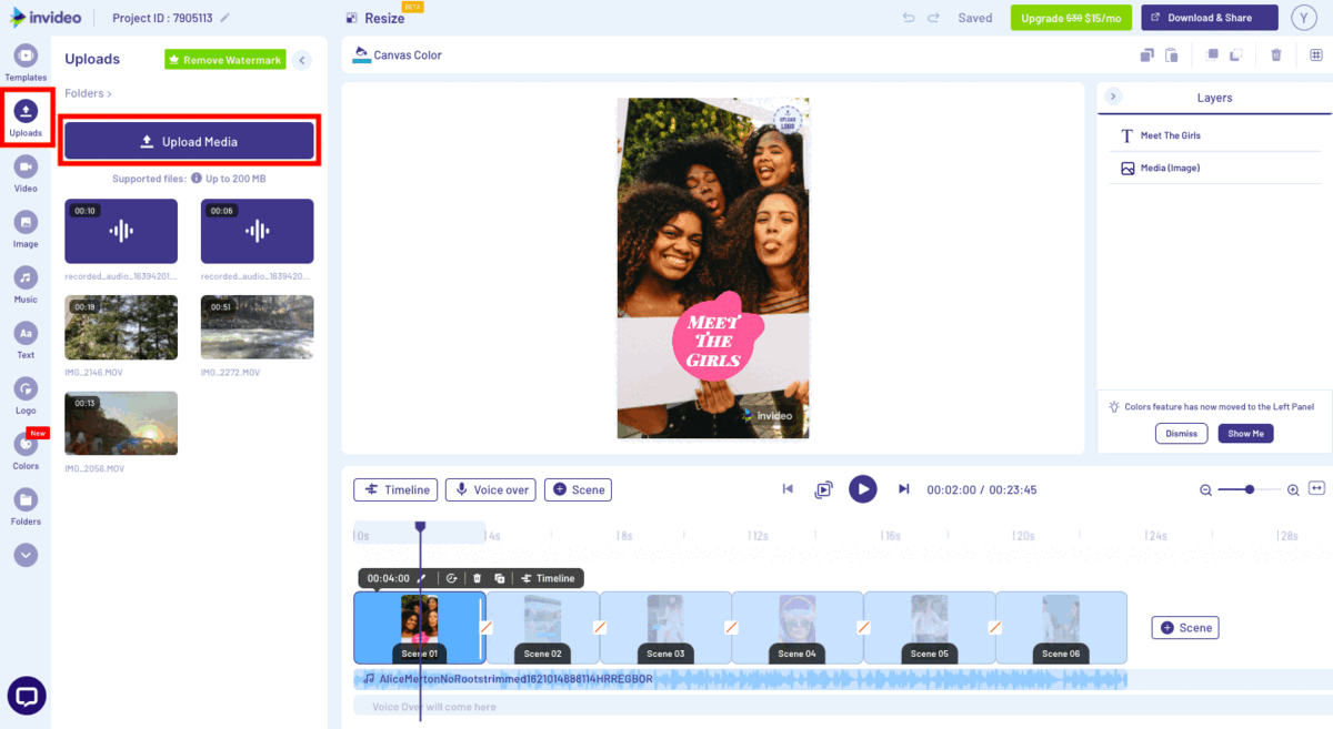  Basic Editing Using Pre-made Templates in InVideo- Step 2