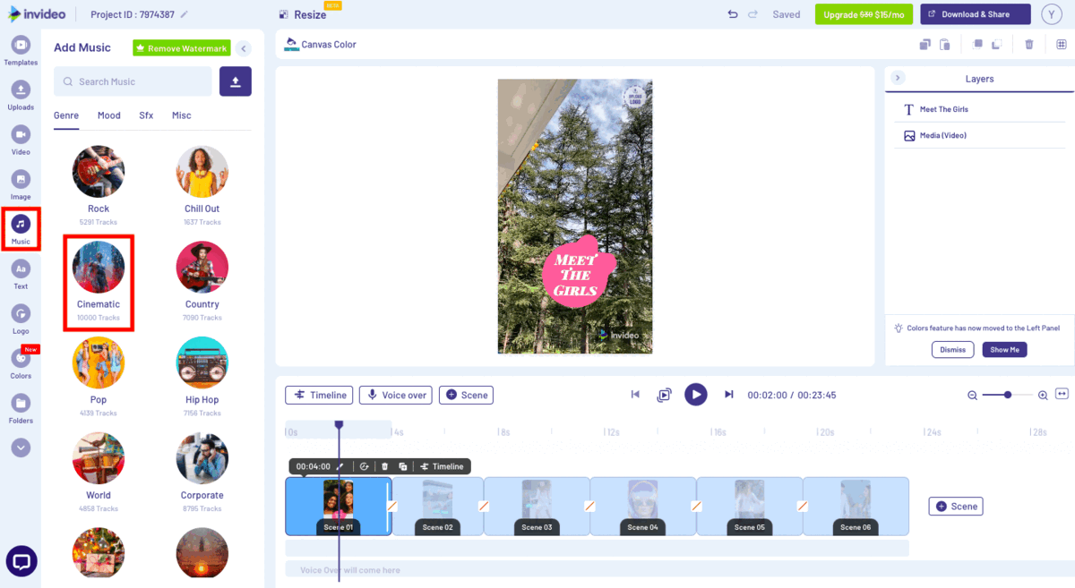 Basic Editing Using Pre-made Templates in InVideo- Step 4a