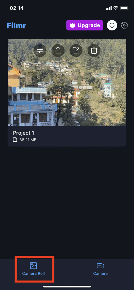 How to edit videos on phone using Filmr- Step 2