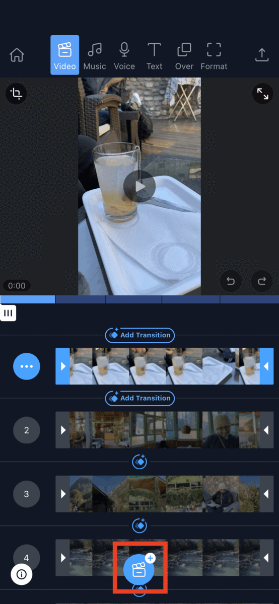 How to edit videos on phone using Filmr- Step 2a