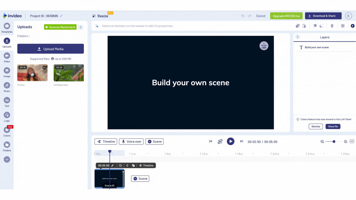 Turn your screen recordings into professional videos using InVideo - Step 3