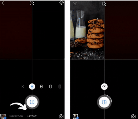 Layout preset for FB stories
