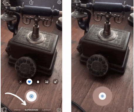 Superzoom preset for FB stories