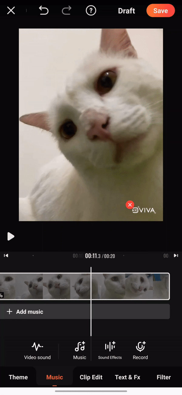 add music to videos on Android using Viva Video_step 6