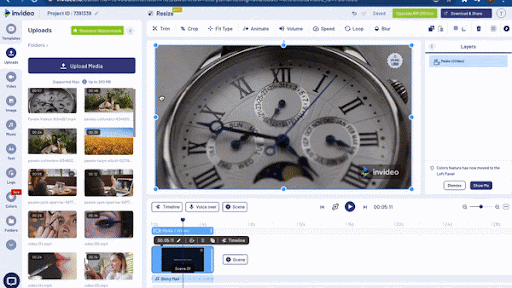 how to create a J-cut using the InVideo editor - step 1