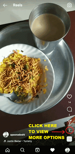 Download published reels - step a