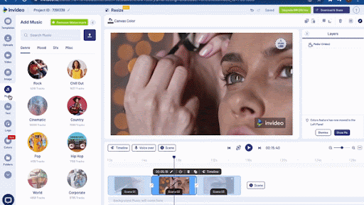 how to create a montage using InVideo - step 3