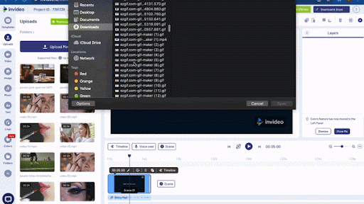 how to create the look-object-react cut for videos with InVideo - step 1