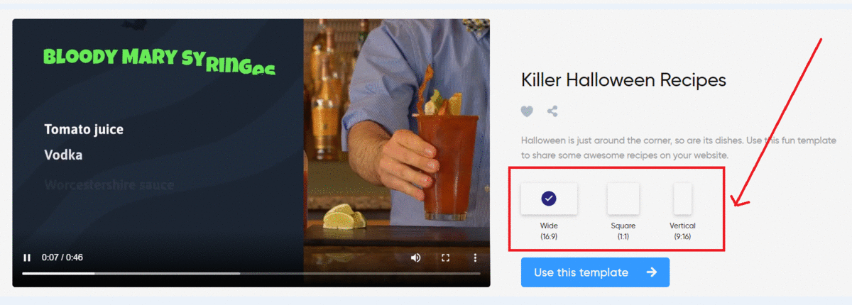 How you can personalize Halloween Recipe Videos template for your brand: Step 1