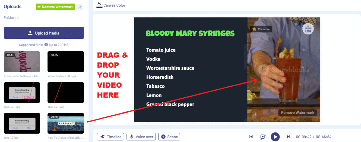 How you can personalize Halloween Recipe Videos template for your brand: Step 3a