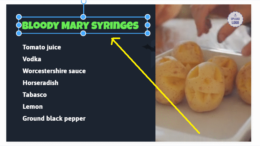 How you can personalize Halloween Recipe Videos template for your brand: Step 5