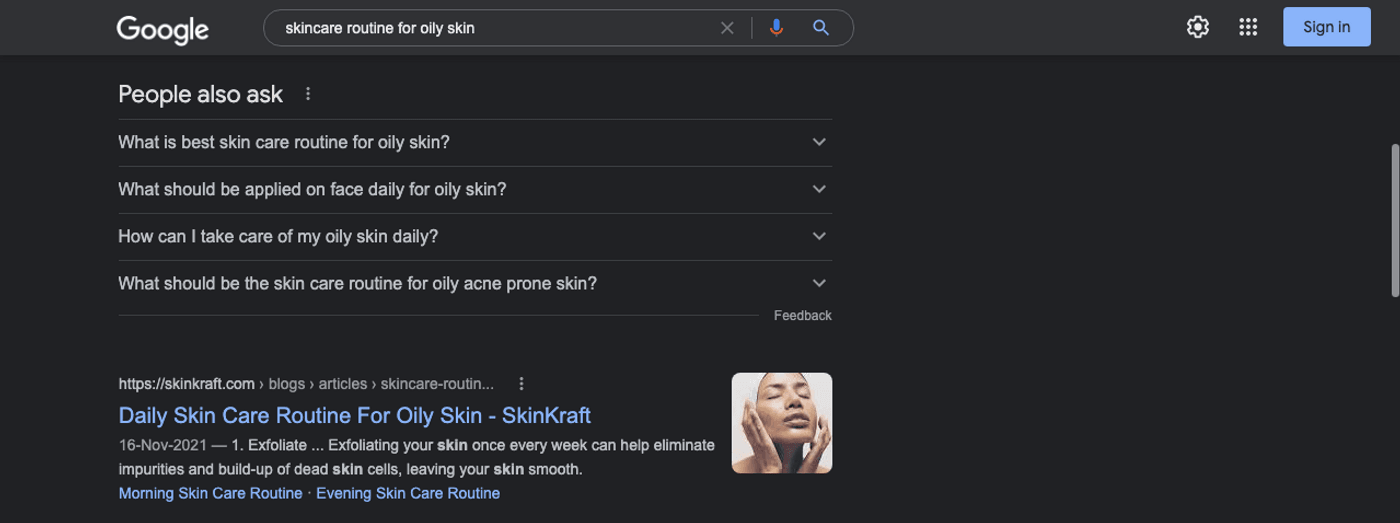 Example of Skinkraft using PPC and SEO together