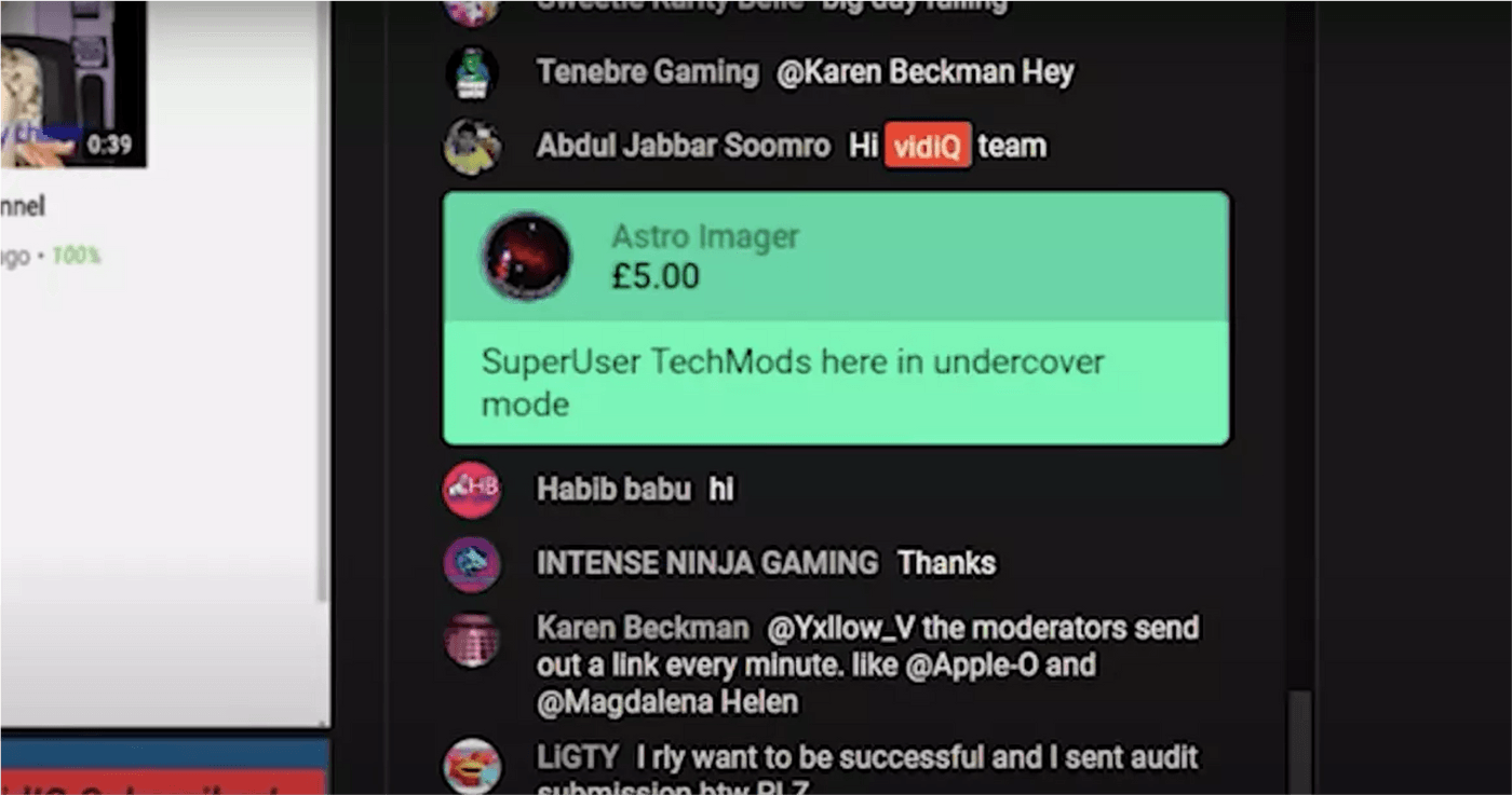 example of a user donating to highlight their comment in a gamer’s Super Chat