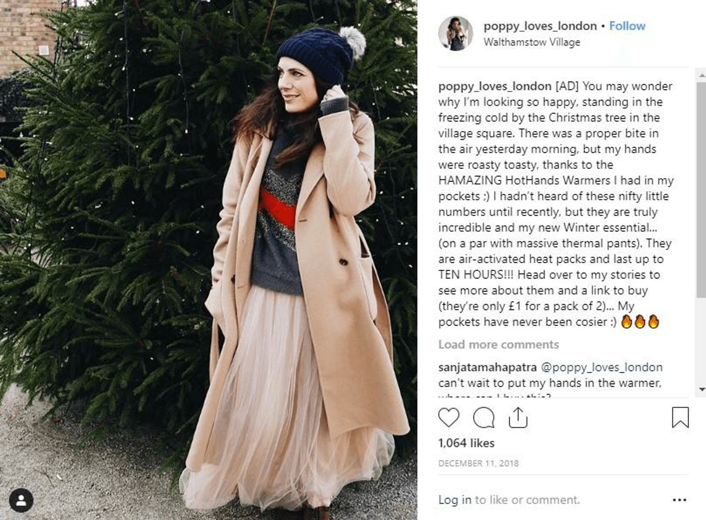 example of Hothands warmers collaborated with Poppy to promote their warmers