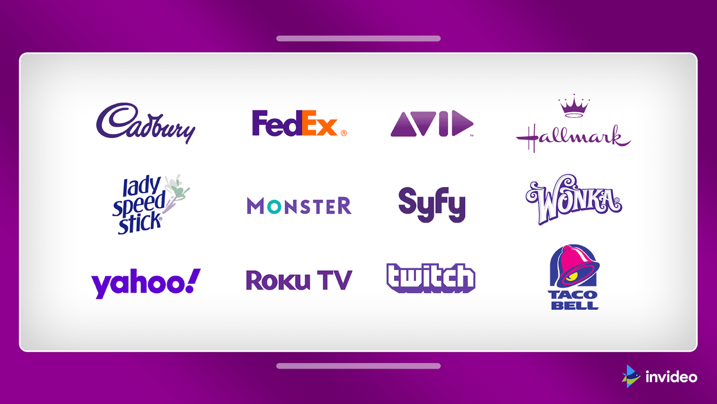 Ejemplos de marcas que utilizan el color púrpura que predomina en el logotipo 