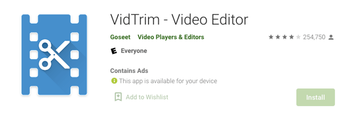VidTrim - iMovie Alternatives for android