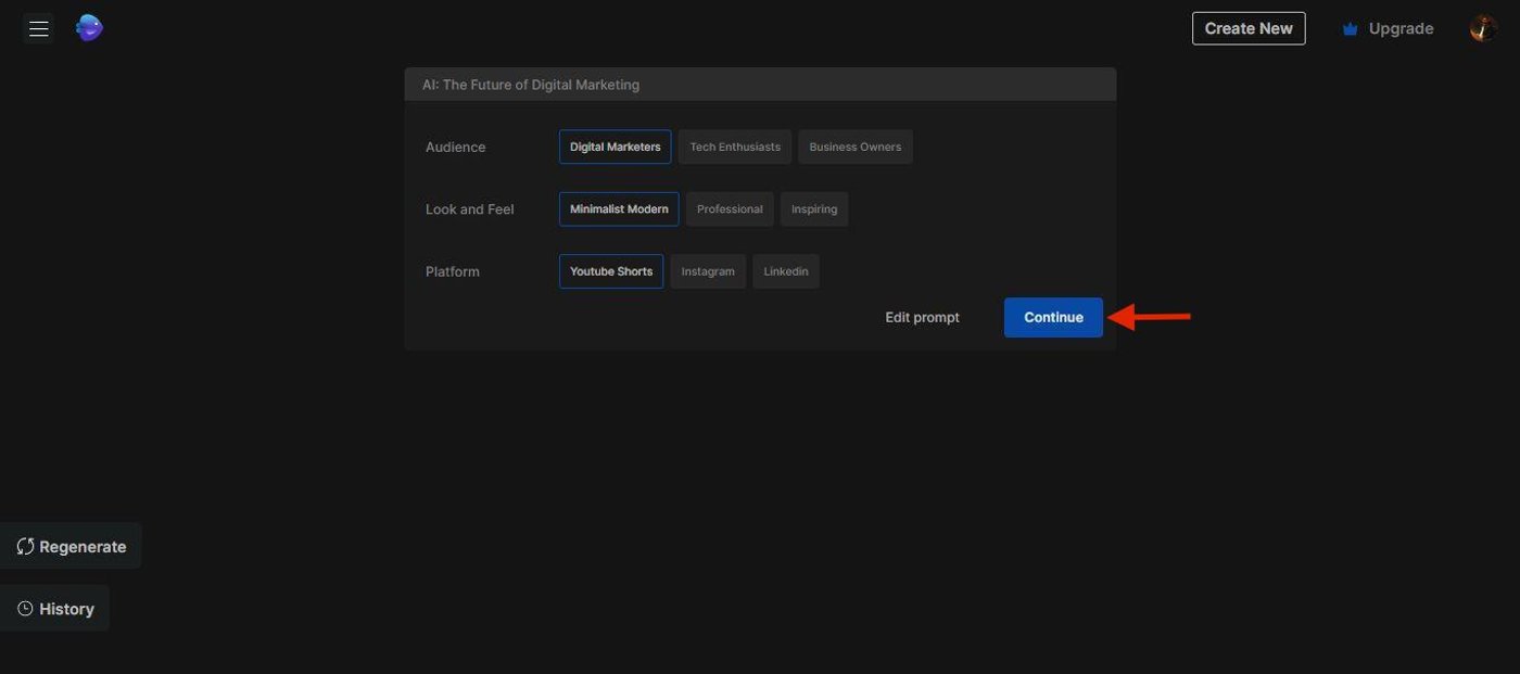Video editing interface displaying digital marketing script and media clips for creating engaging content.