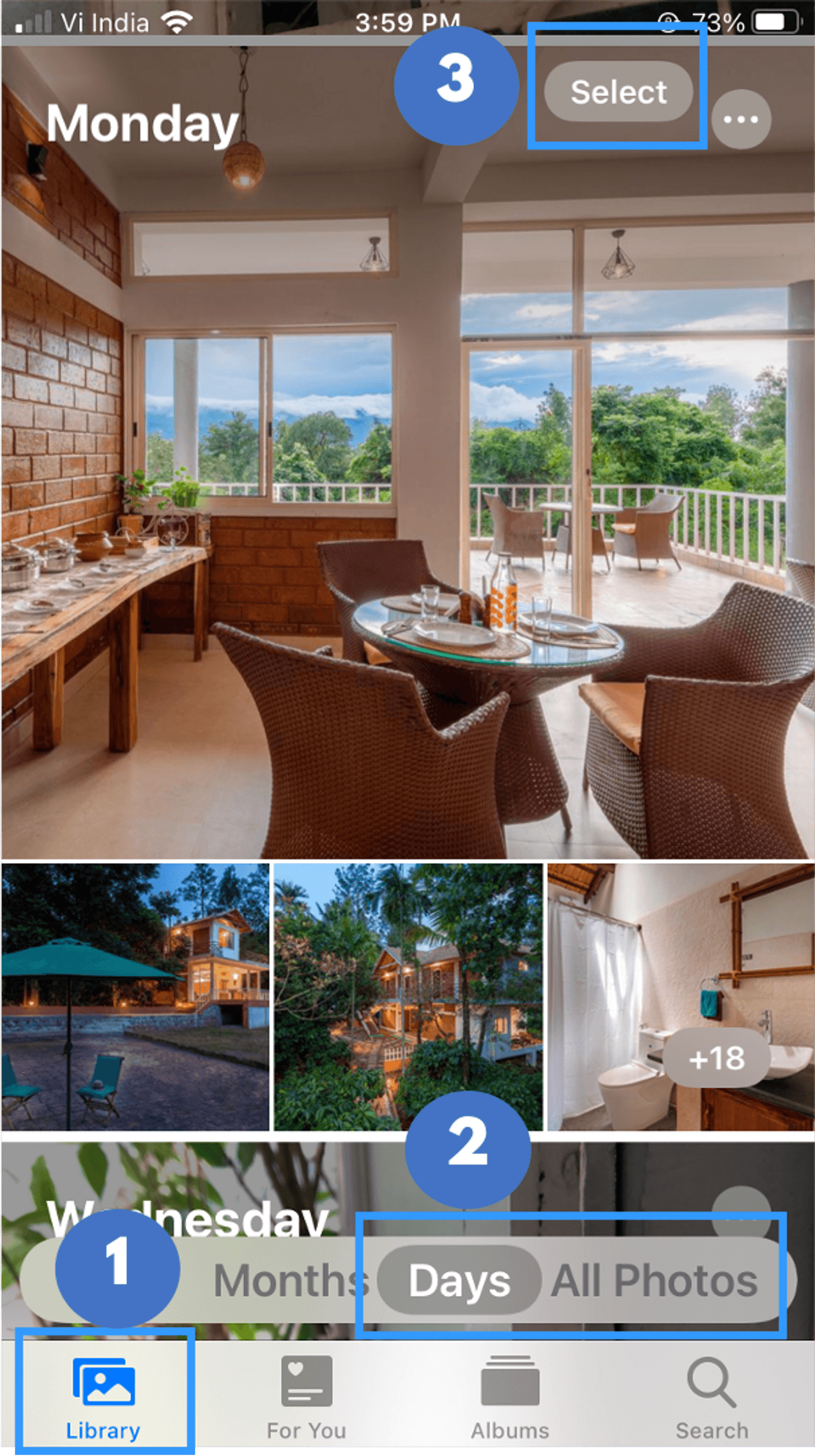 how to make photo slideshow using in-built Photos app_step 1