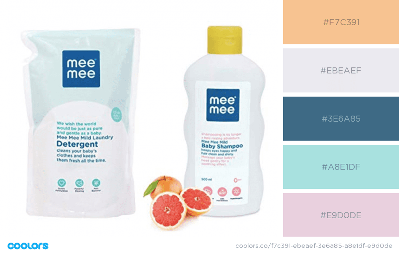 Embalagens de produtos para bebês em cores pastéis claras