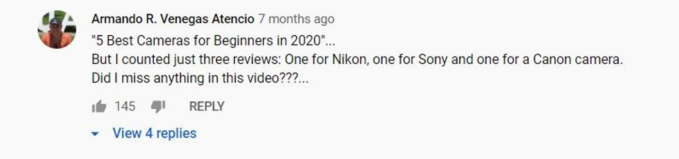 Comentários do youtube