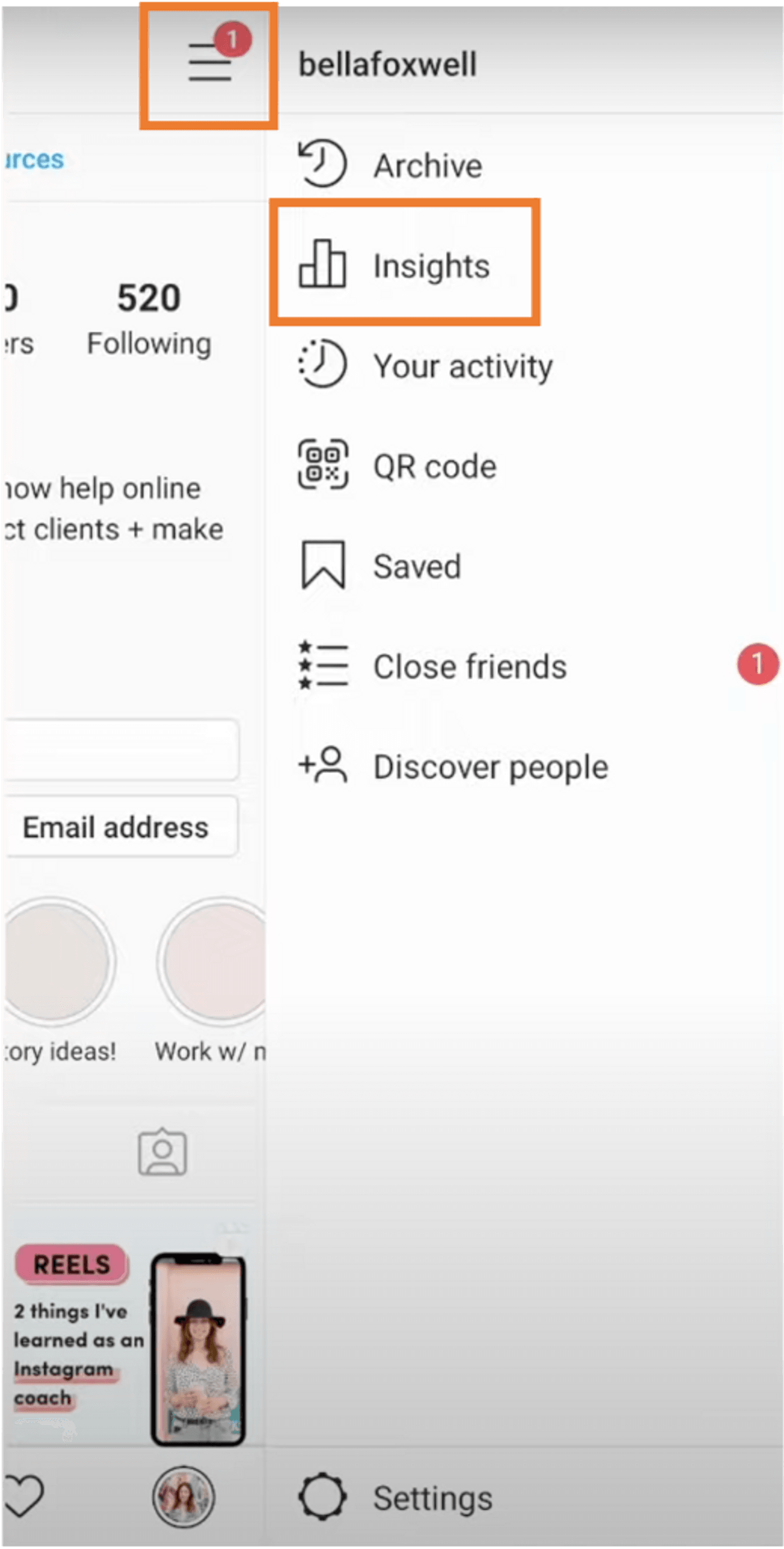 View your Instagram Insights