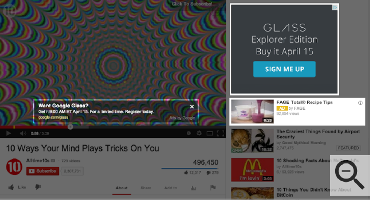 Anúncio TrueView video discovery do Youtube
