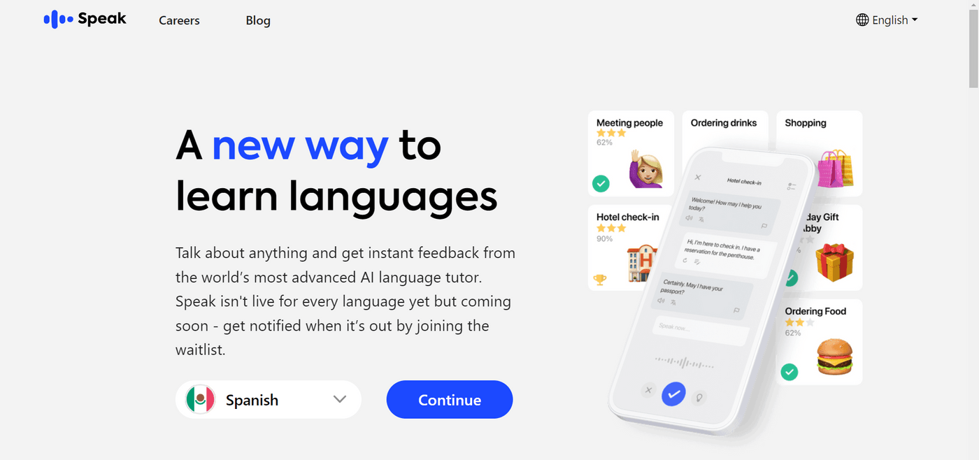 Speak AI app promotes a new way to learn languages with instant feedback and engaging lessons.