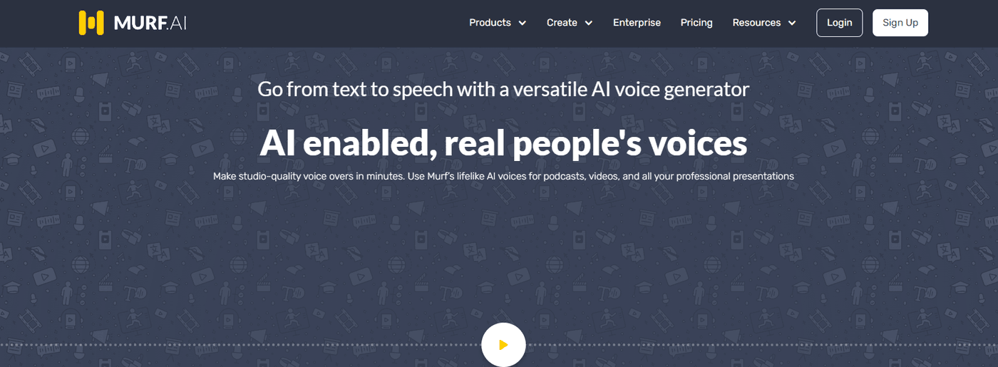 Murf AI website promoting AI voice generator for realistic voiceovers.