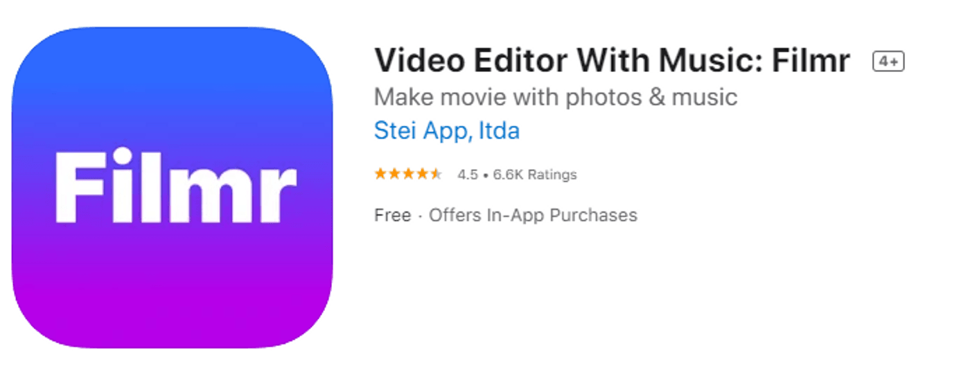 Filmr Free Video Editor for iPhone
