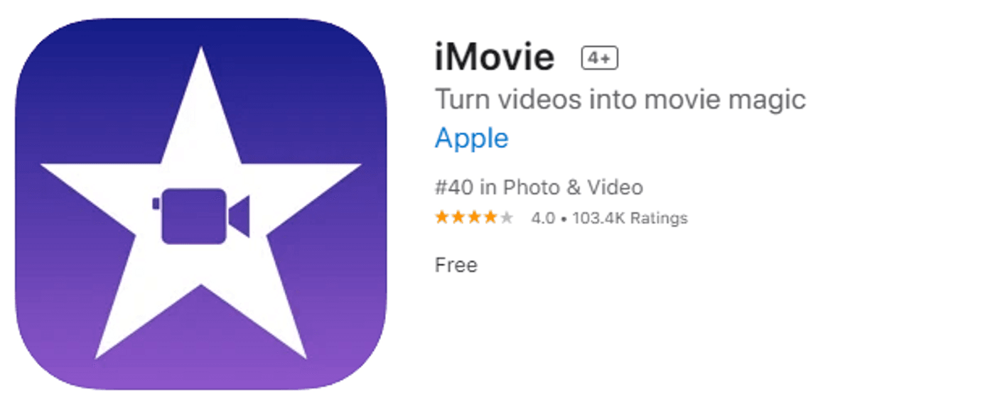 iMovie Free Video Editor for iPhone