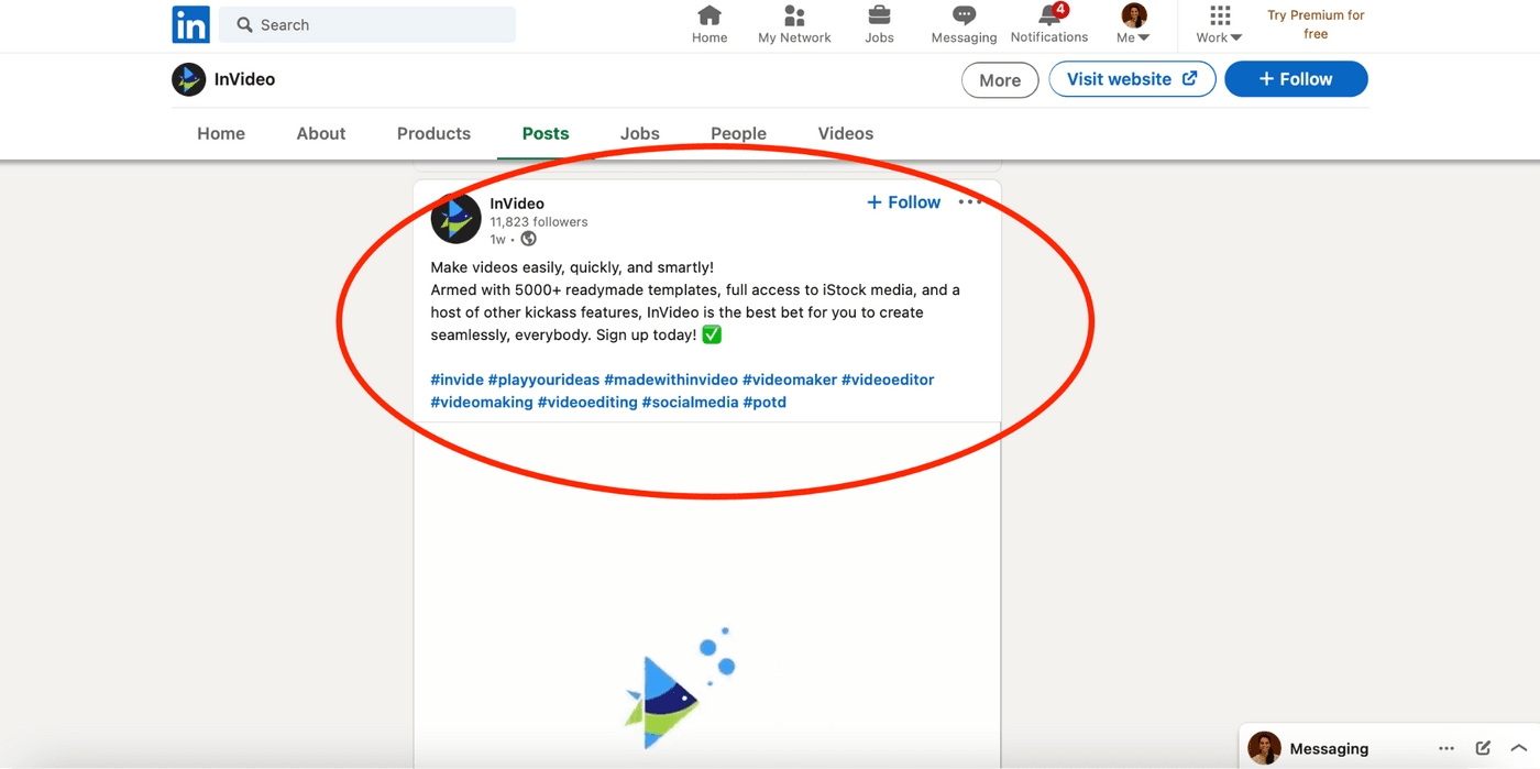 How to post a video on LinkedIn from mobile_step 6a