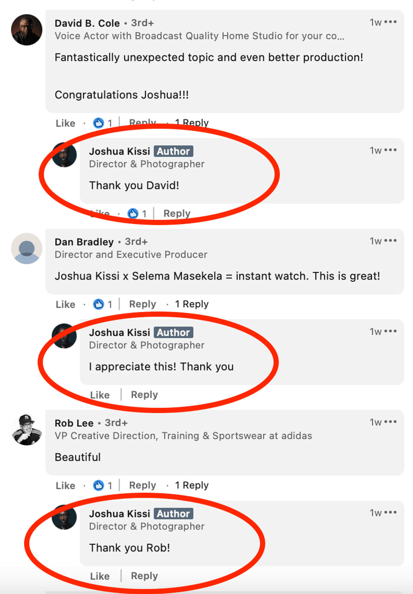 LinkedIn videos - respond to comments