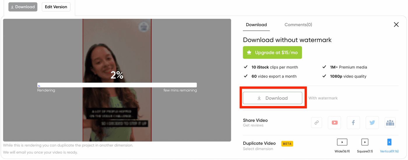 Create TikTok Trend video with InVideo_ step 11