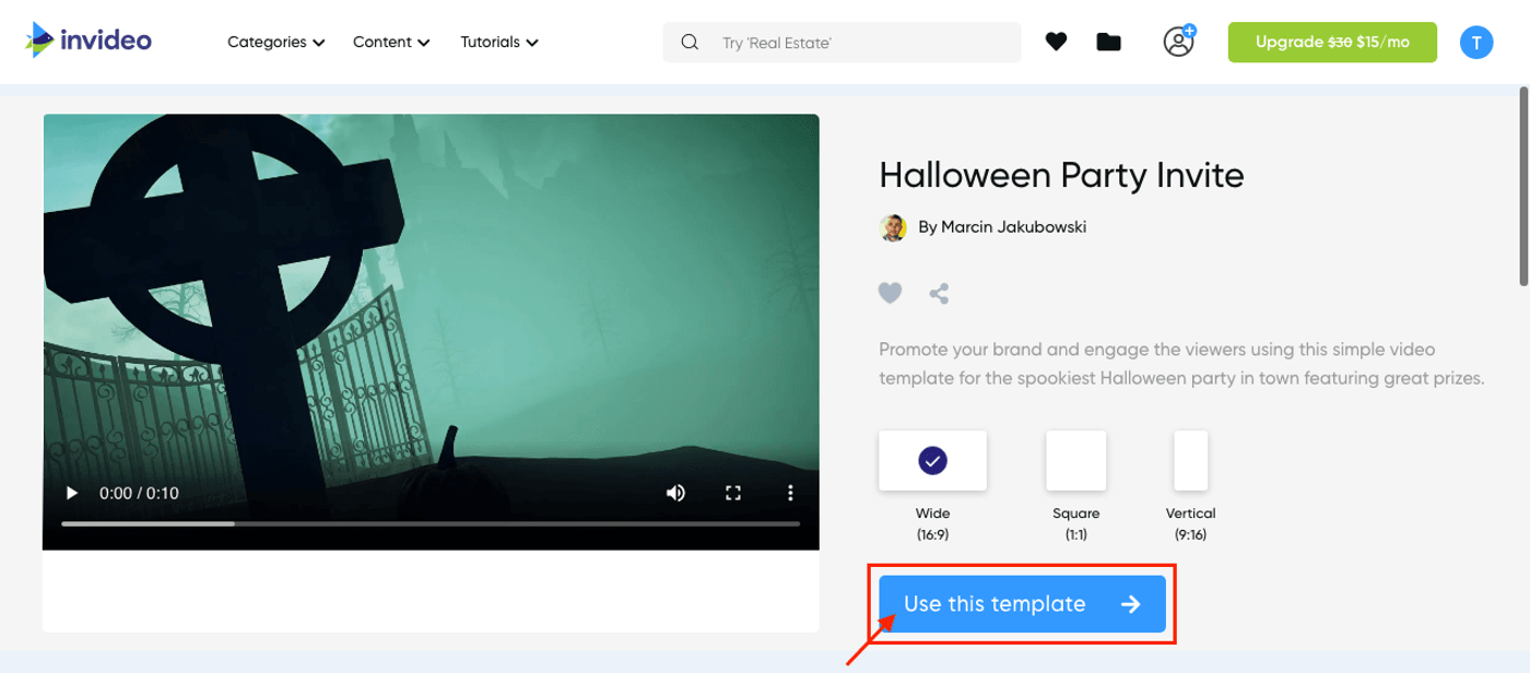 Create Halloween party invitation Video_ Step 1