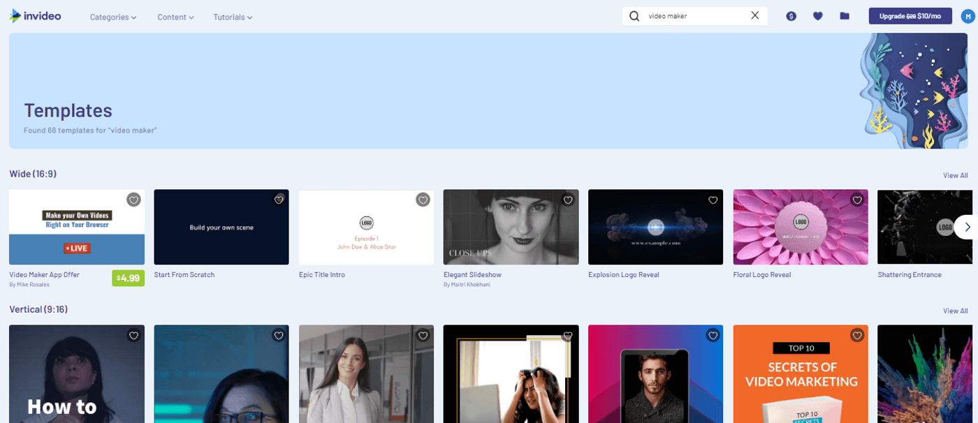 Templates do Invideo