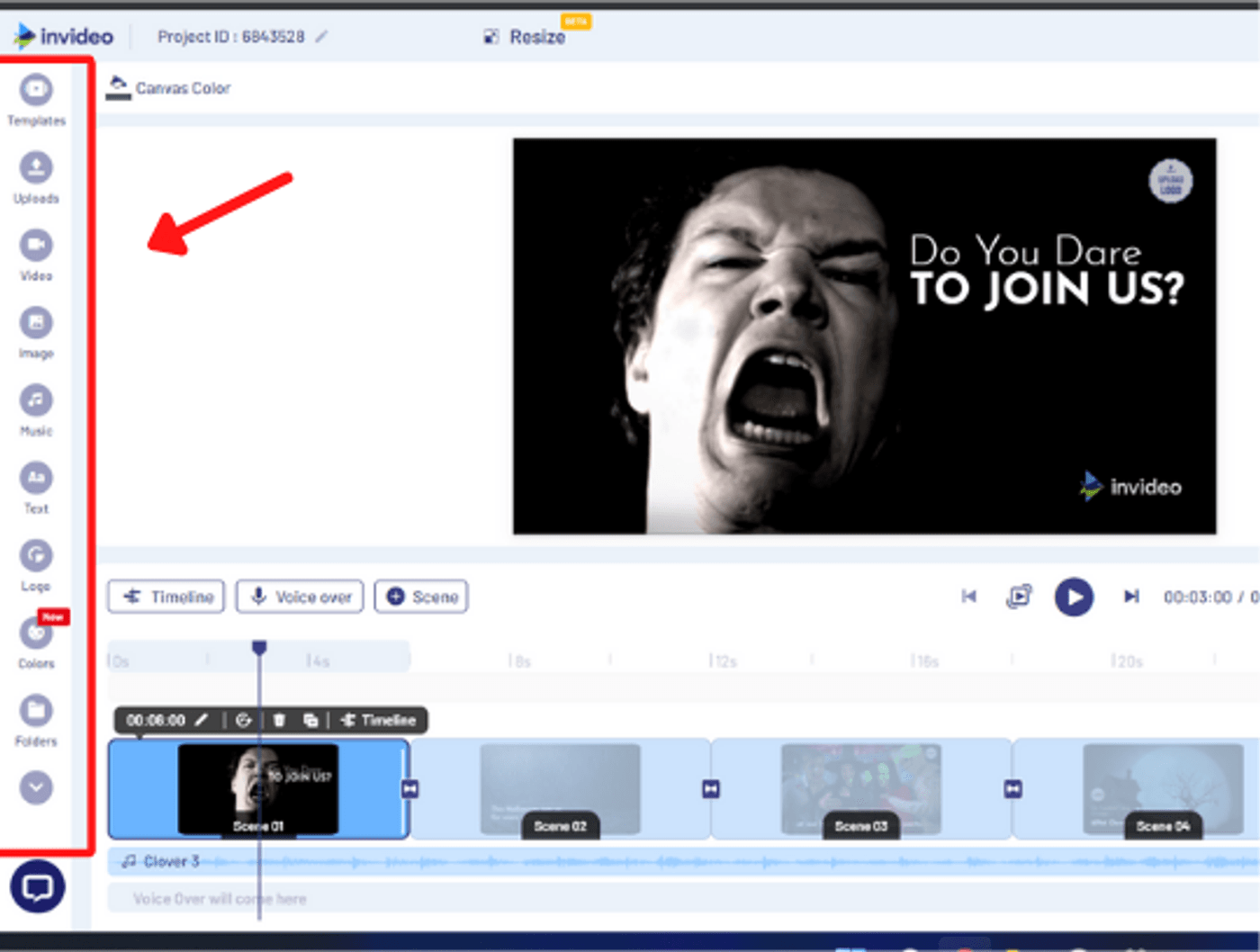 Create halloween party invite using InVideo-step 2