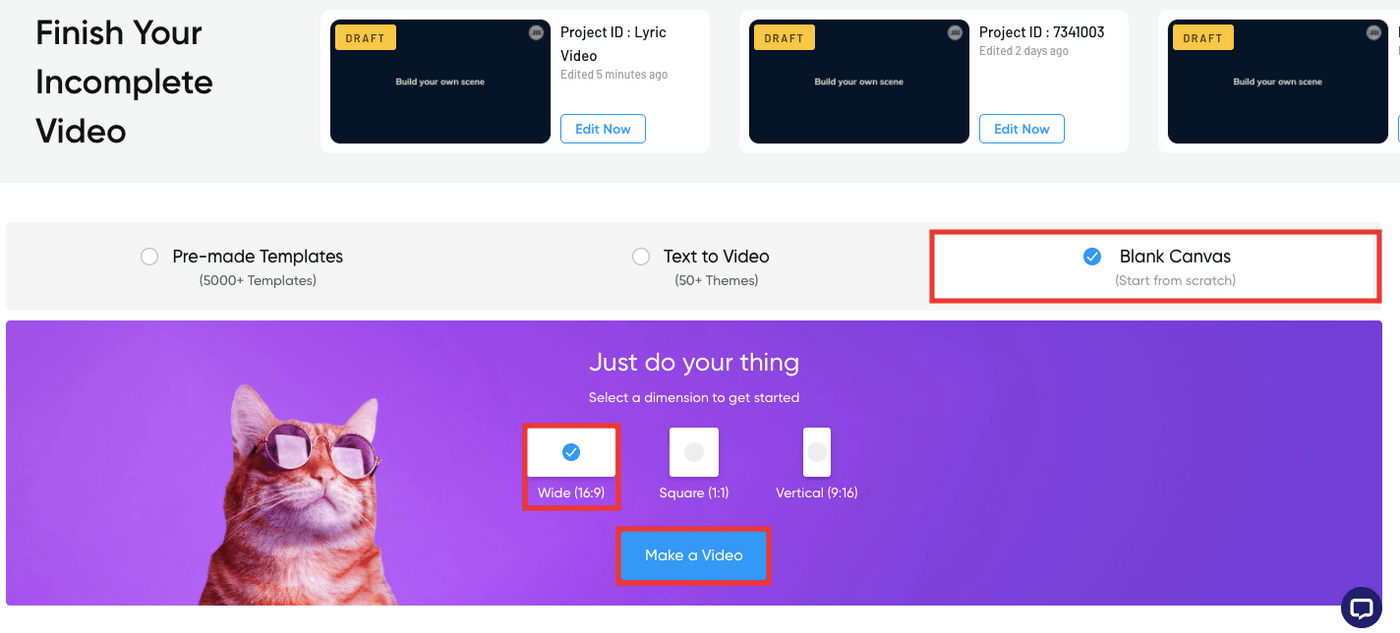 Basic Editing on Blank Canvas using InVideo- Step 1