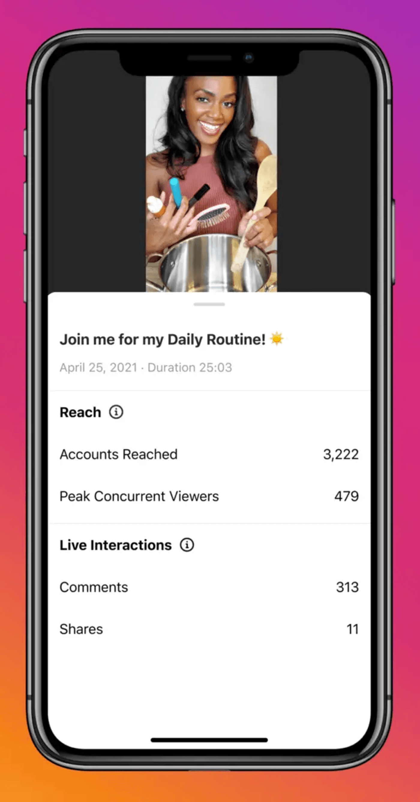 Insights Instagram for Live sessions