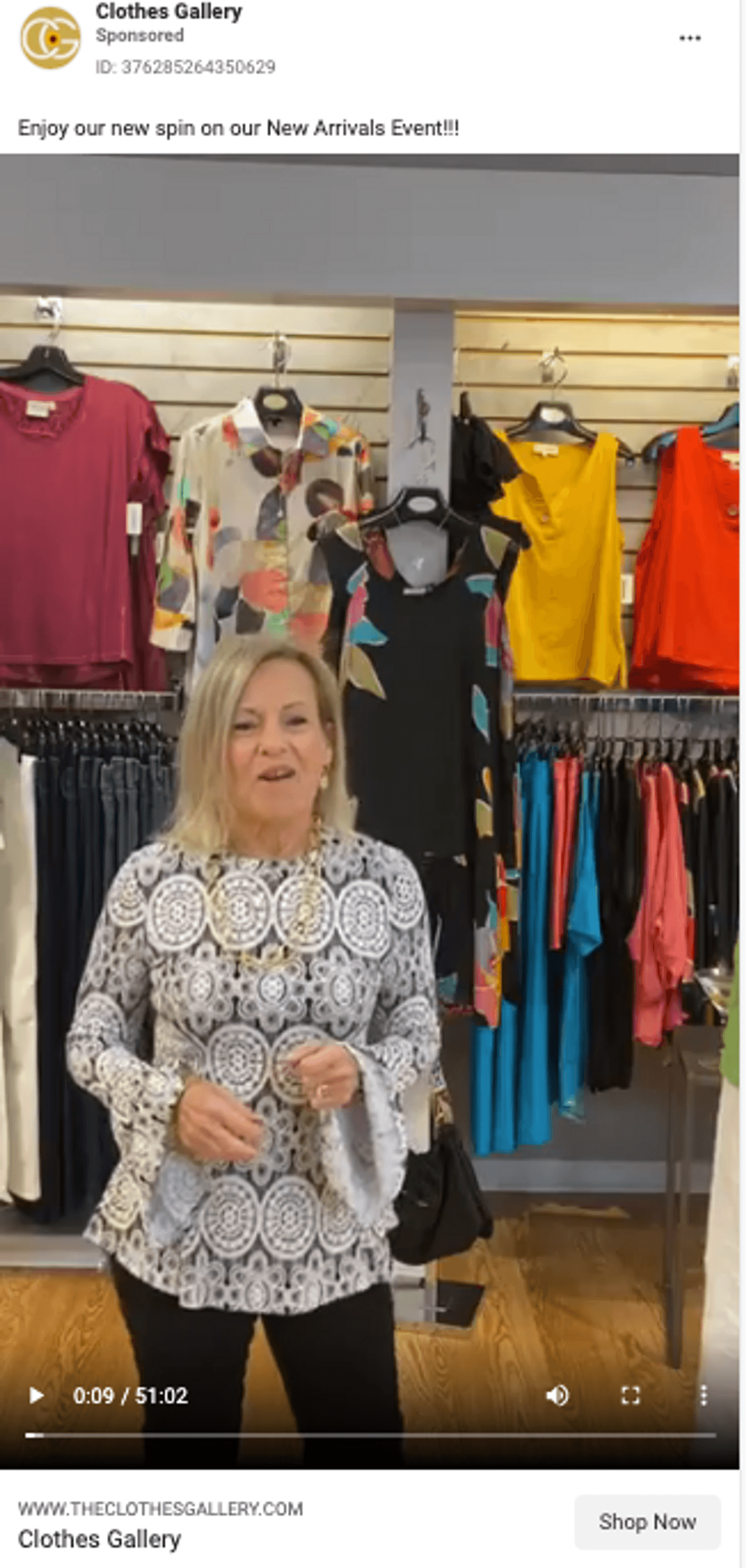 example of a Live from the Clothes Gallery