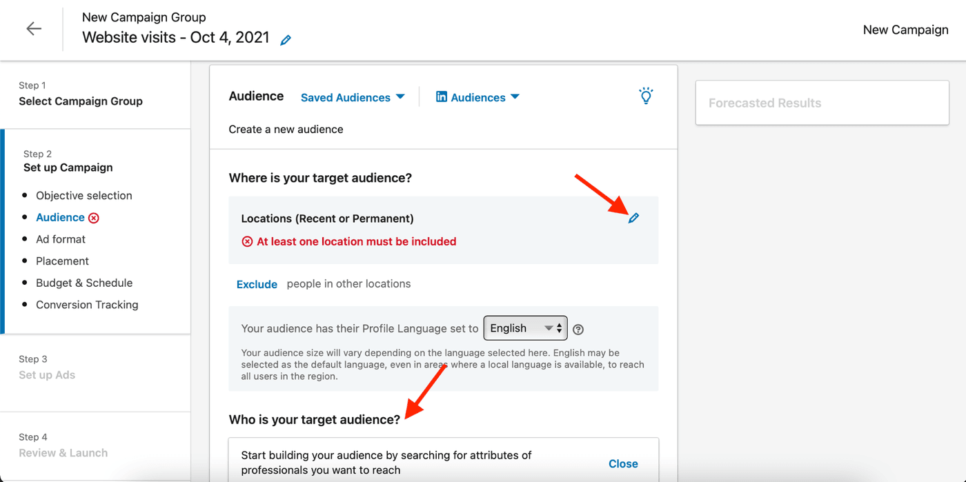 How to create LinkedIn Video Ads - step 4