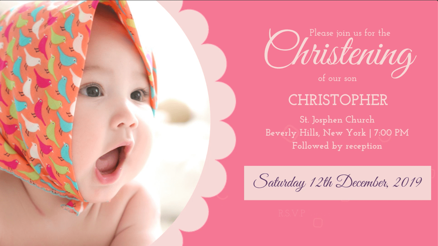 Vídeo feito na plataforma InVideo com um bebê com um lenço na cabeça