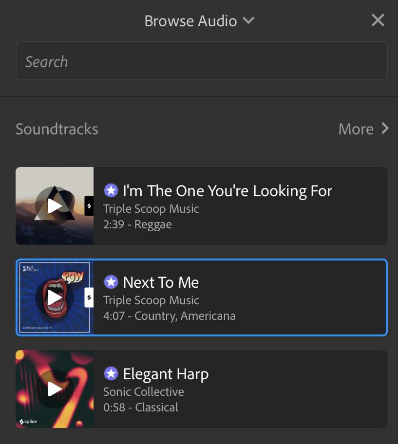 how to add video with background music in the Adobe Premiere Rush: step 5