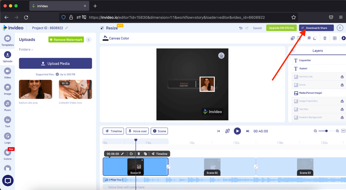 How to create videos for LinkedIn_step 6a