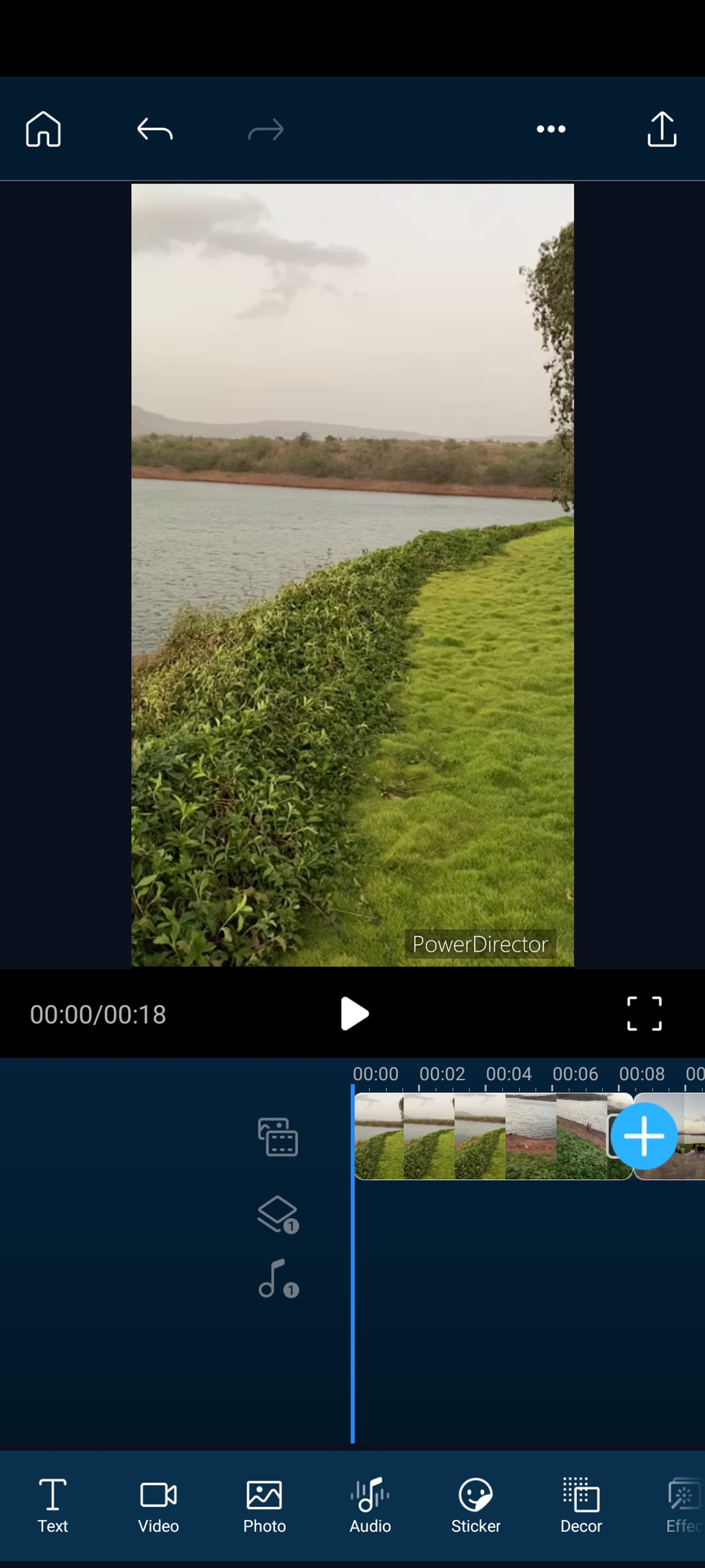 PowerDirector video editing dashboard